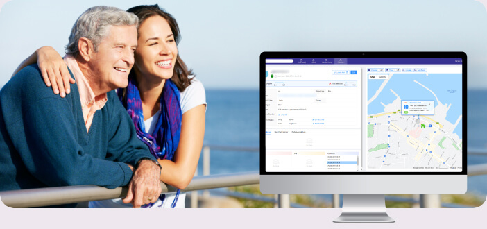 Senior dad outdoors and PanPan telecare-friendly platform